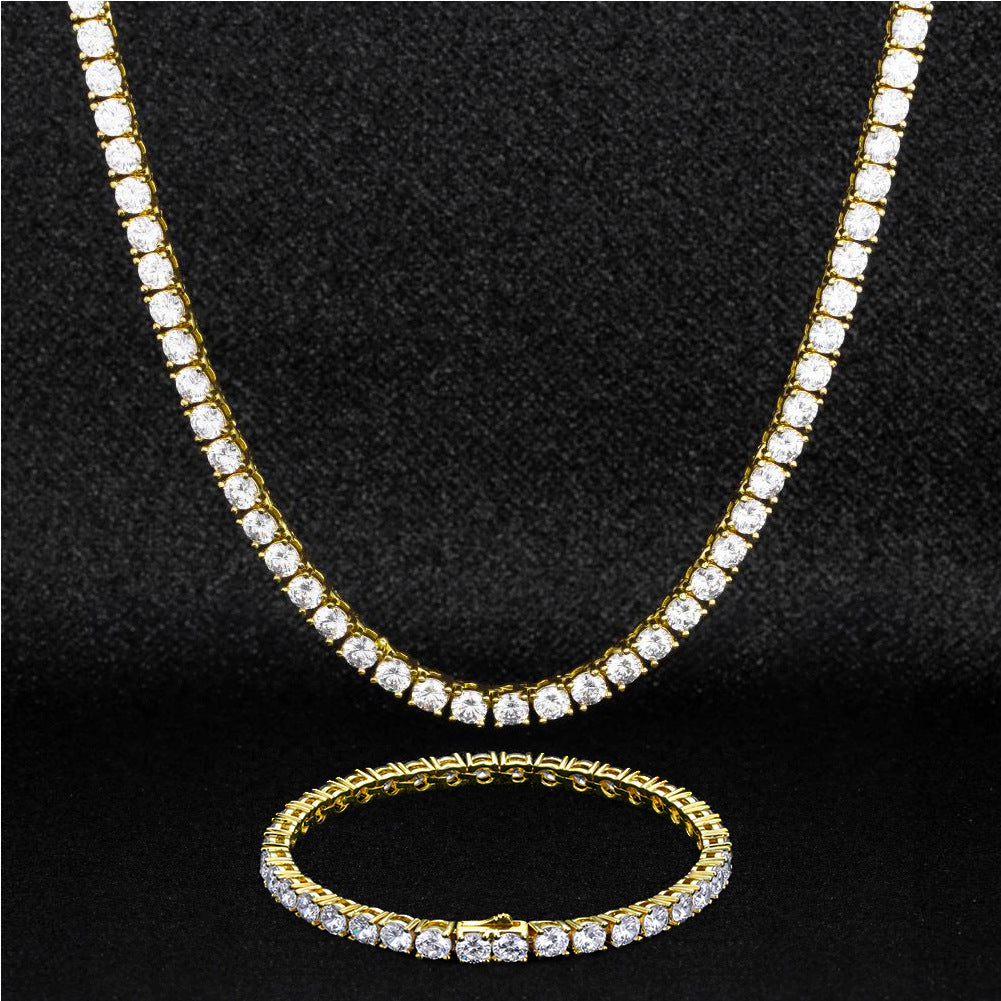 Luxurious Zircon Necklace and Bracelet Set