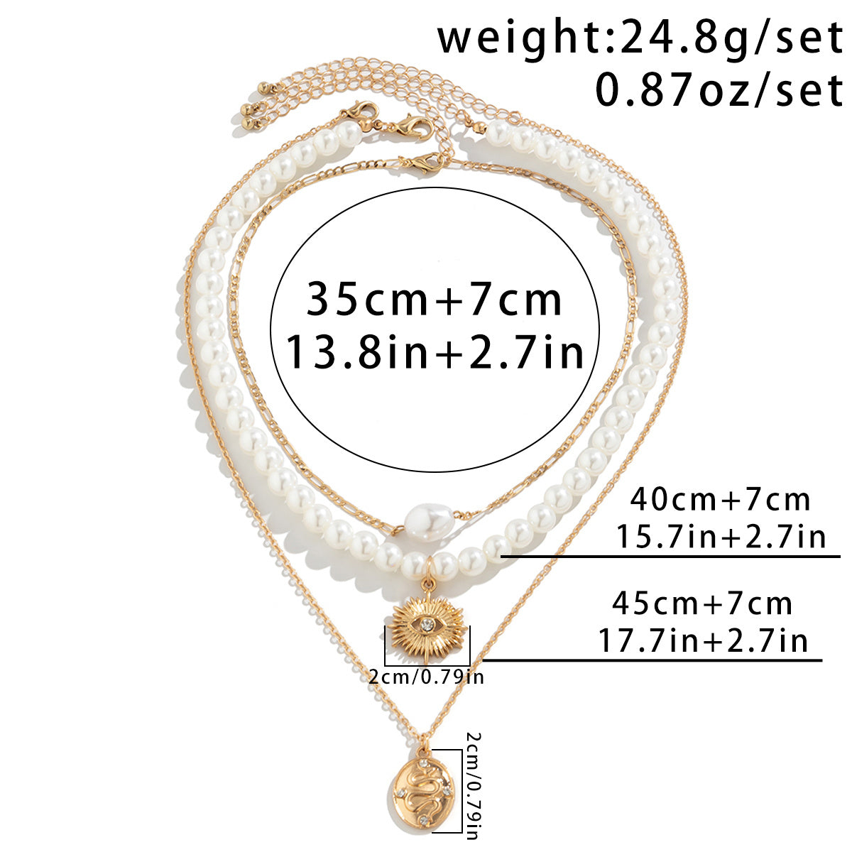 3-piece Set Of Starfish Shell Pearl Necklace