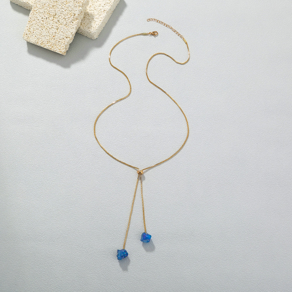 Minimalistic Necklace with Natural Stones