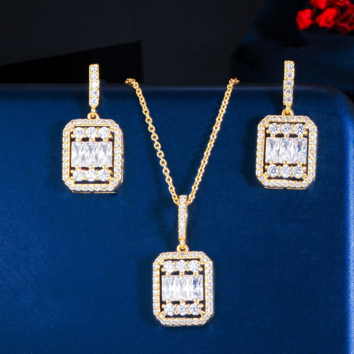 Geometric Jewelry with Dazzling Zircon Stones