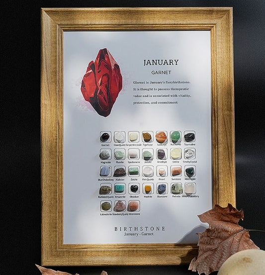 December Birthday Photo Frame Natural Crystal Original Stone