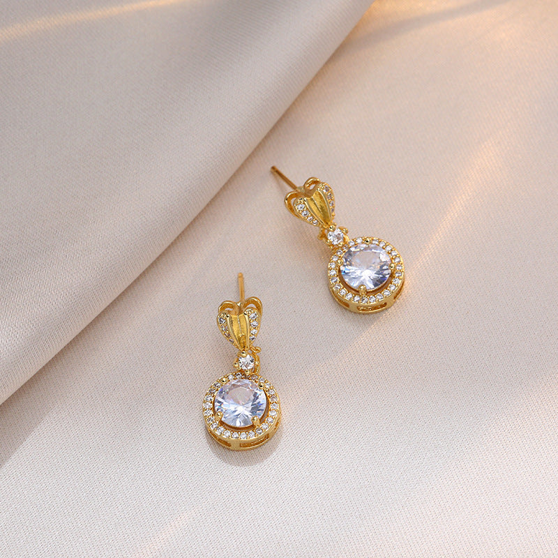 Boucles d'oreilles en diamant de haute qualité, résistantes à la lumière, ensemble de zircons de luxe léger pour femmes