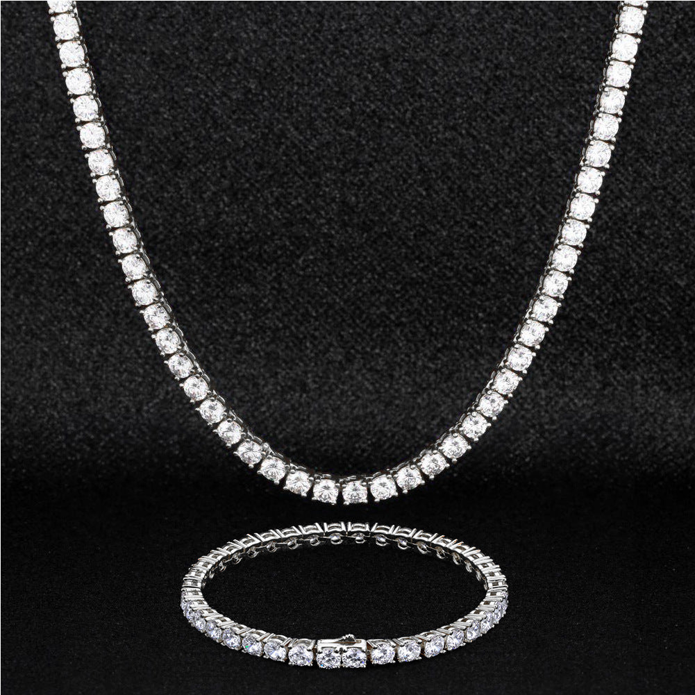 Luxurious Zircon Necklace and Bracelet Set