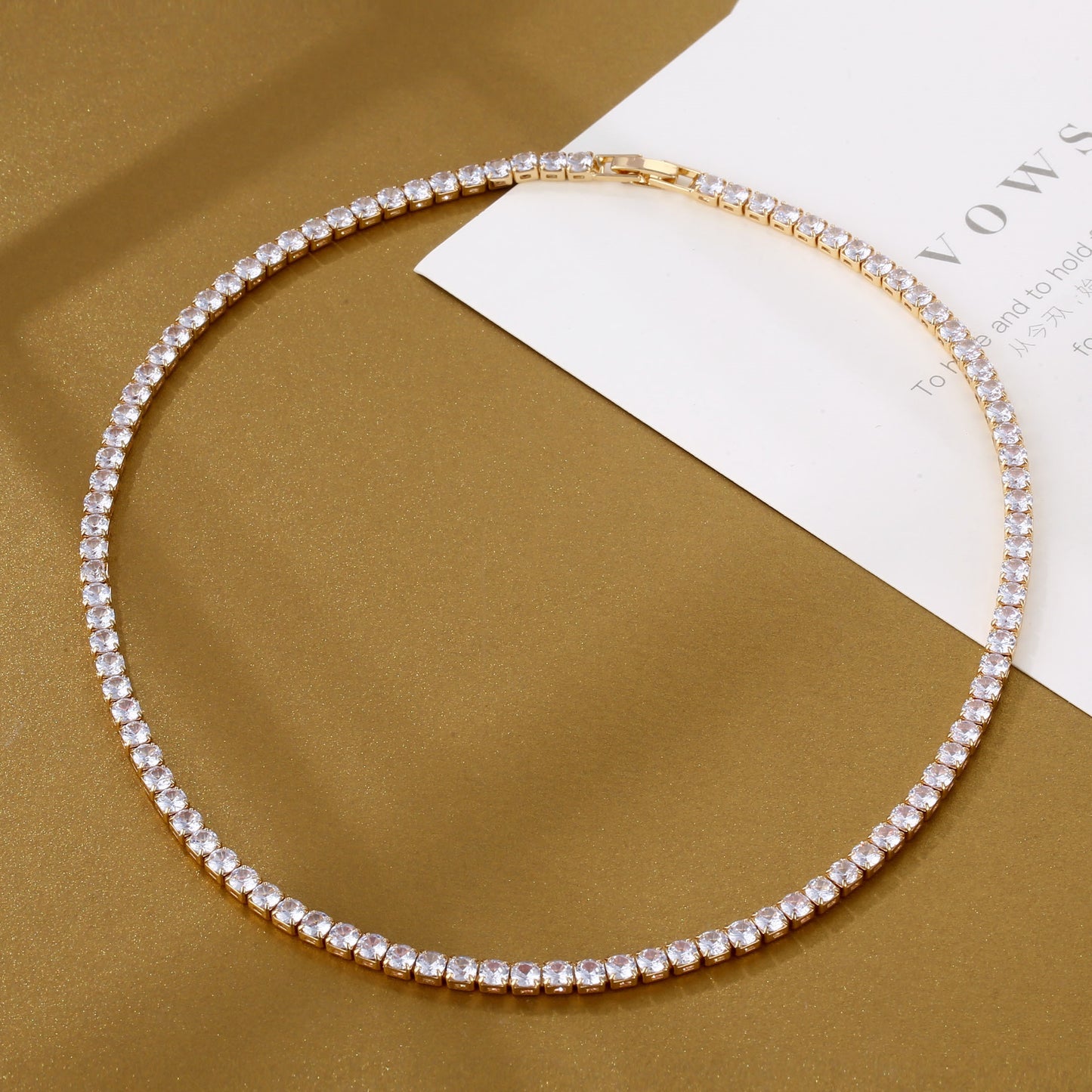 Unisex Tennis Chain Necklace with Dazzling Zircon Stones