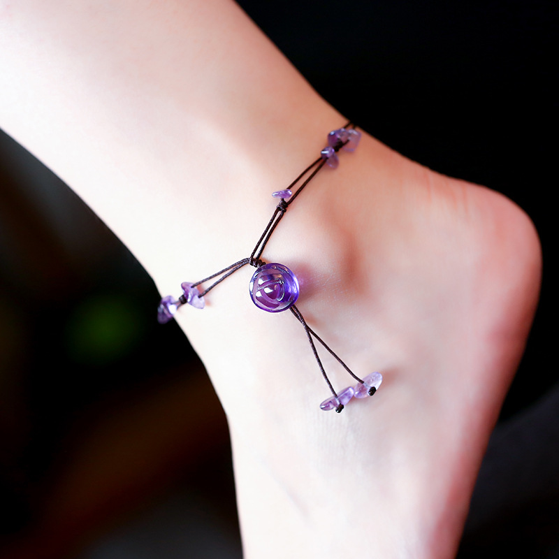 Amethyst Crystal Aventurine Anklet