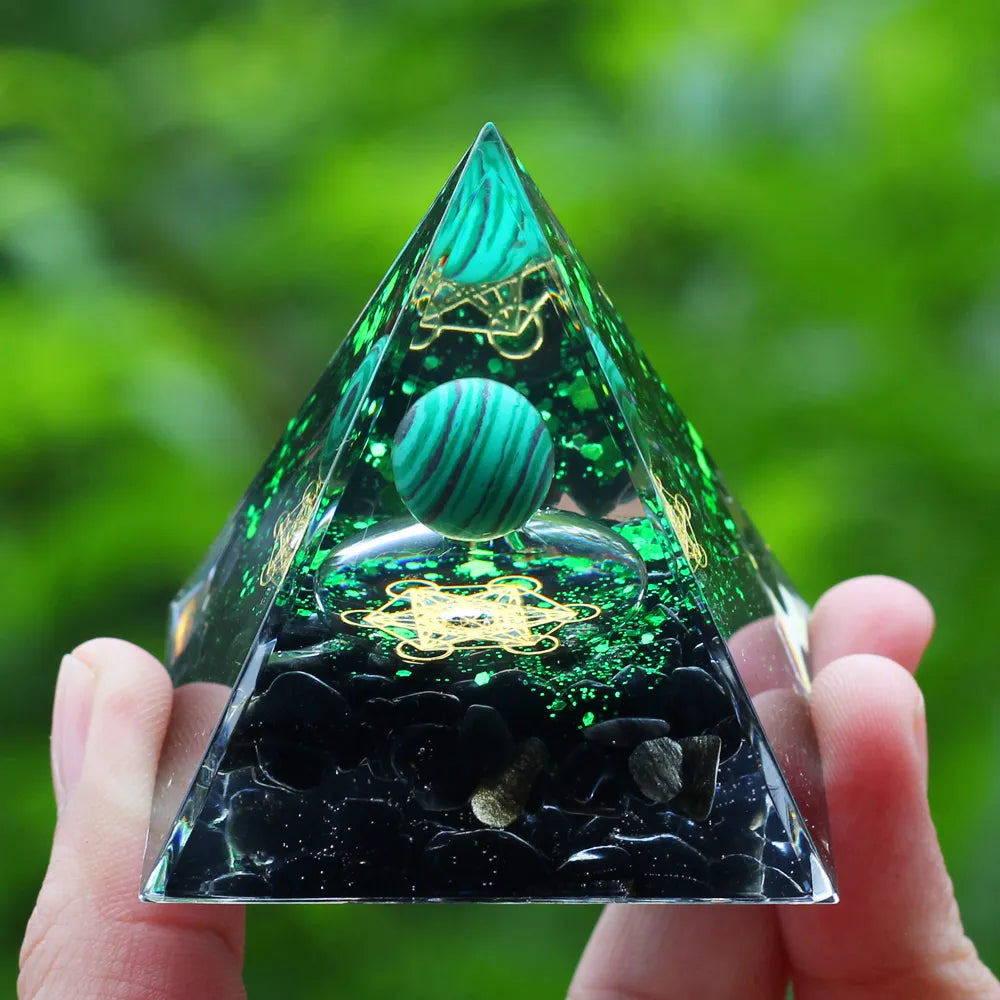 Crystals Stone Pyramid Energy Generator