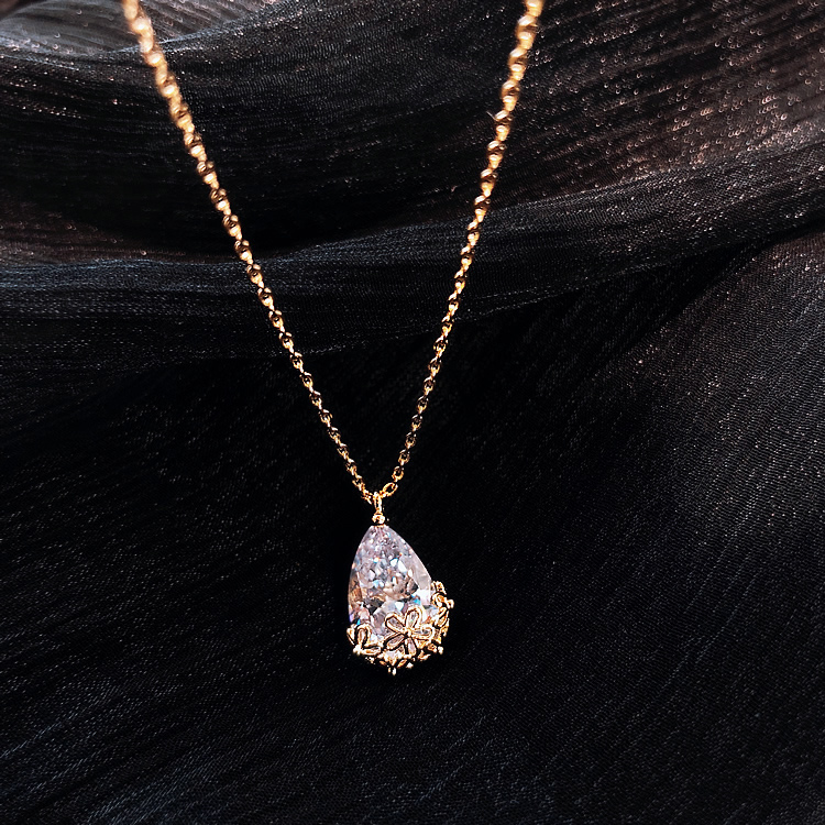 Crystal Water Drop Necklace Women