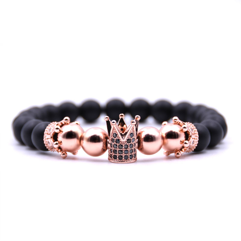 Bracelet Couronne en Pierres Volcaniques