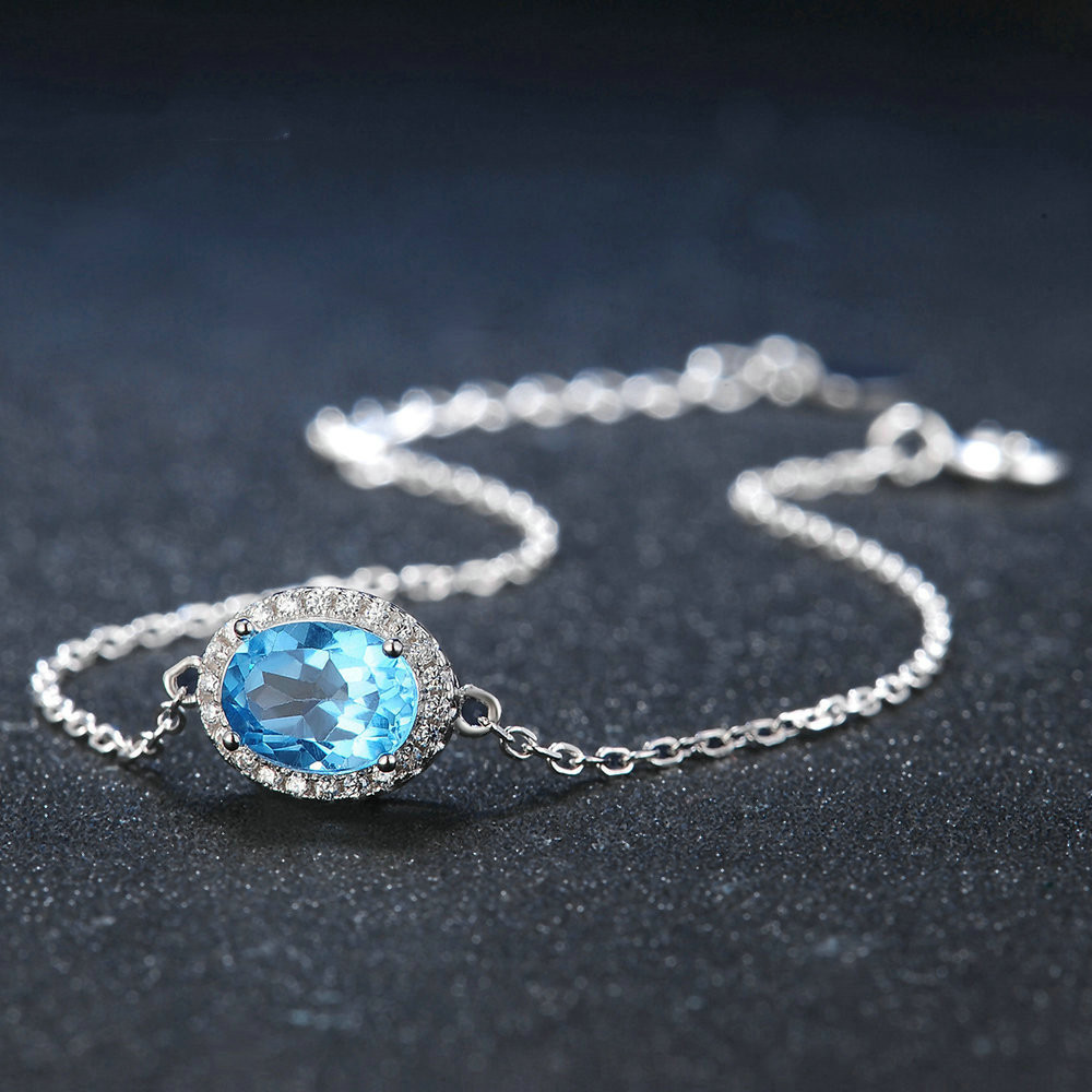 Natural Blue Topaz Bracelet