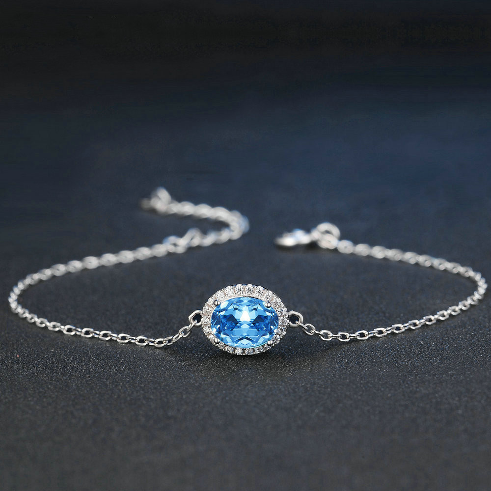 Natural Blue Topaz Bracelet