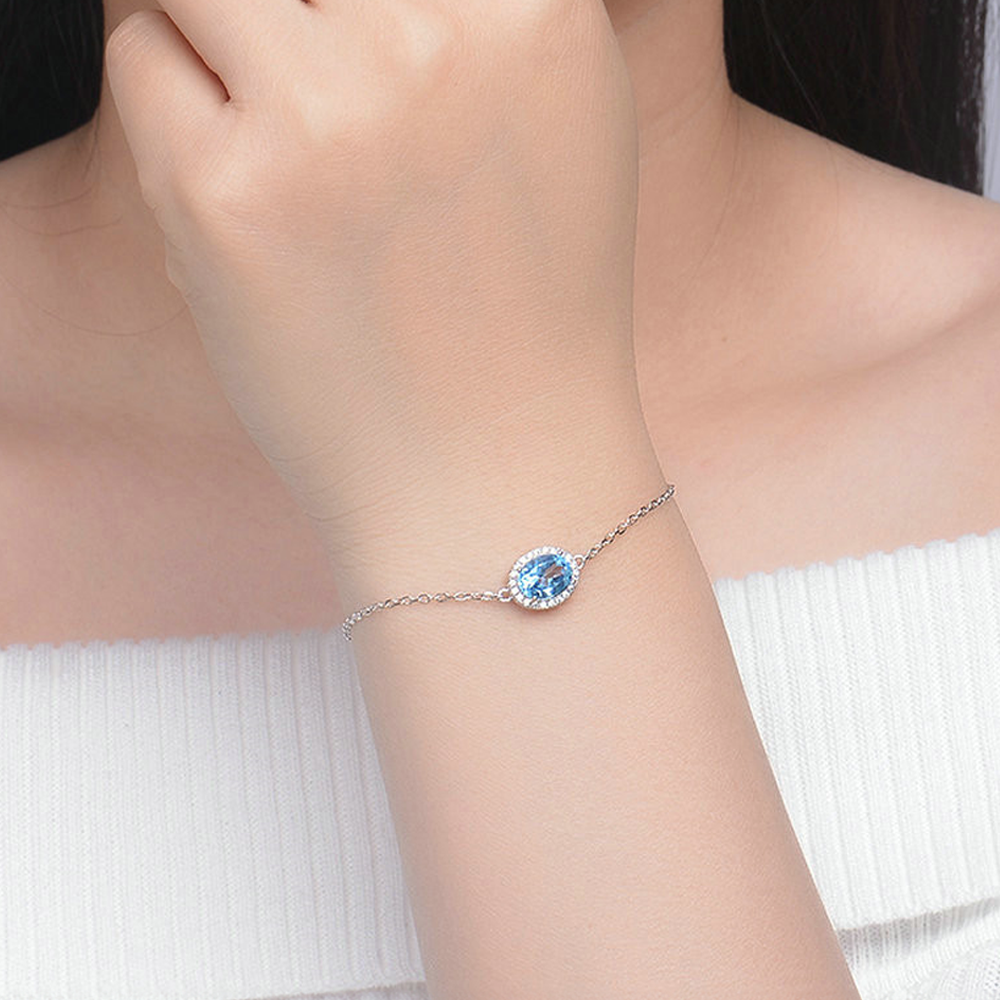 Natural Blue Topaz Bracelet