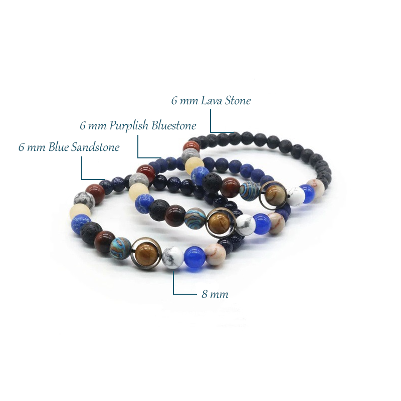 Bracelet - Galaxy Eight Planets Natural Stone