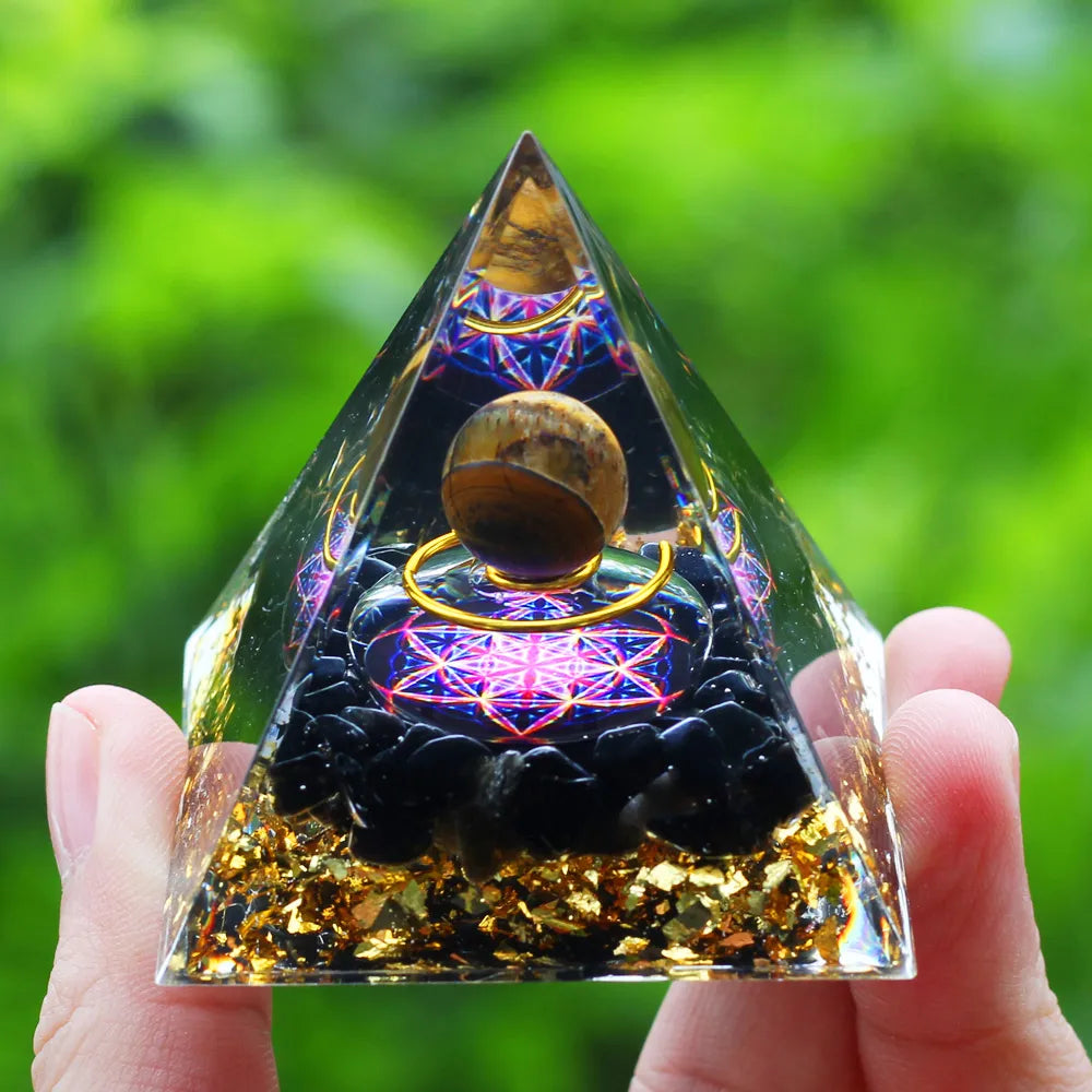 Crystals Stone Pyramid Energy Generator