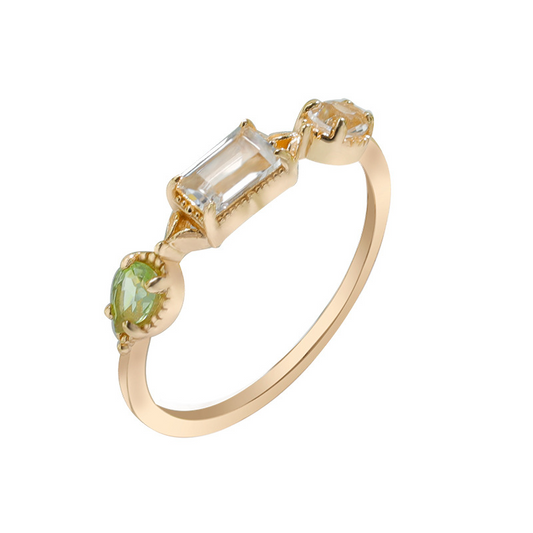 Crystal Topaz Peridot Women's Ring