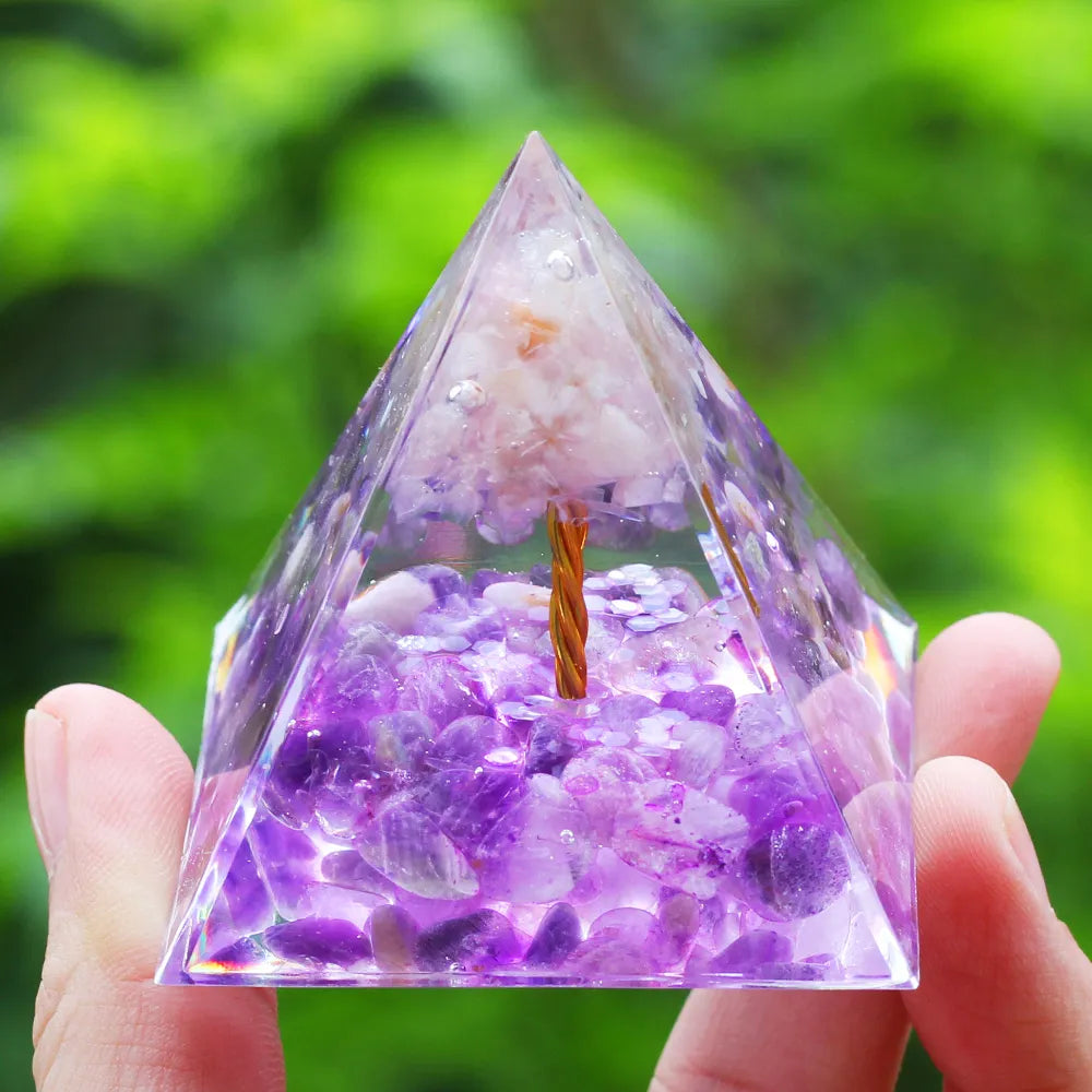 Crystals Stone Pyramid Energy Generator