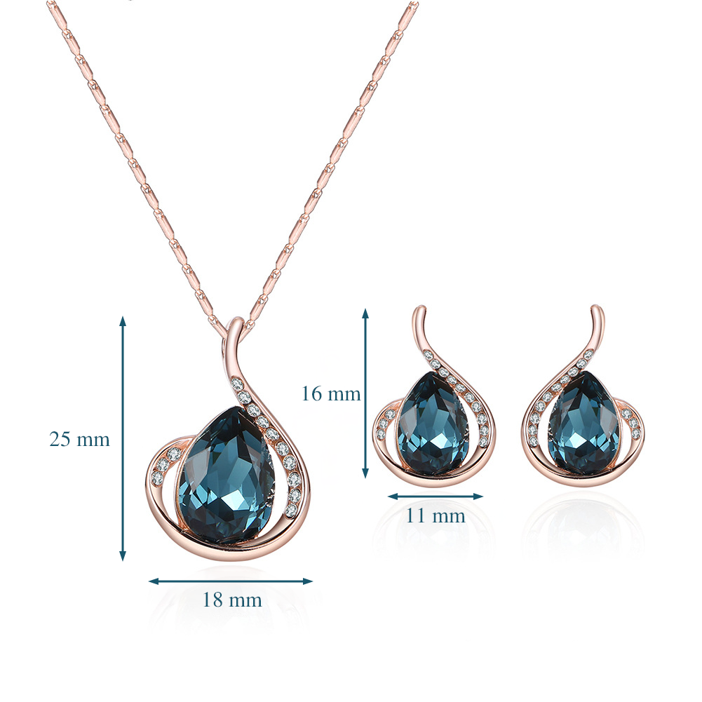 Diamond Crystal Necklace & Earrings