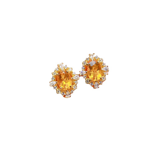 Boucles d'oreilles en citrine naturelle