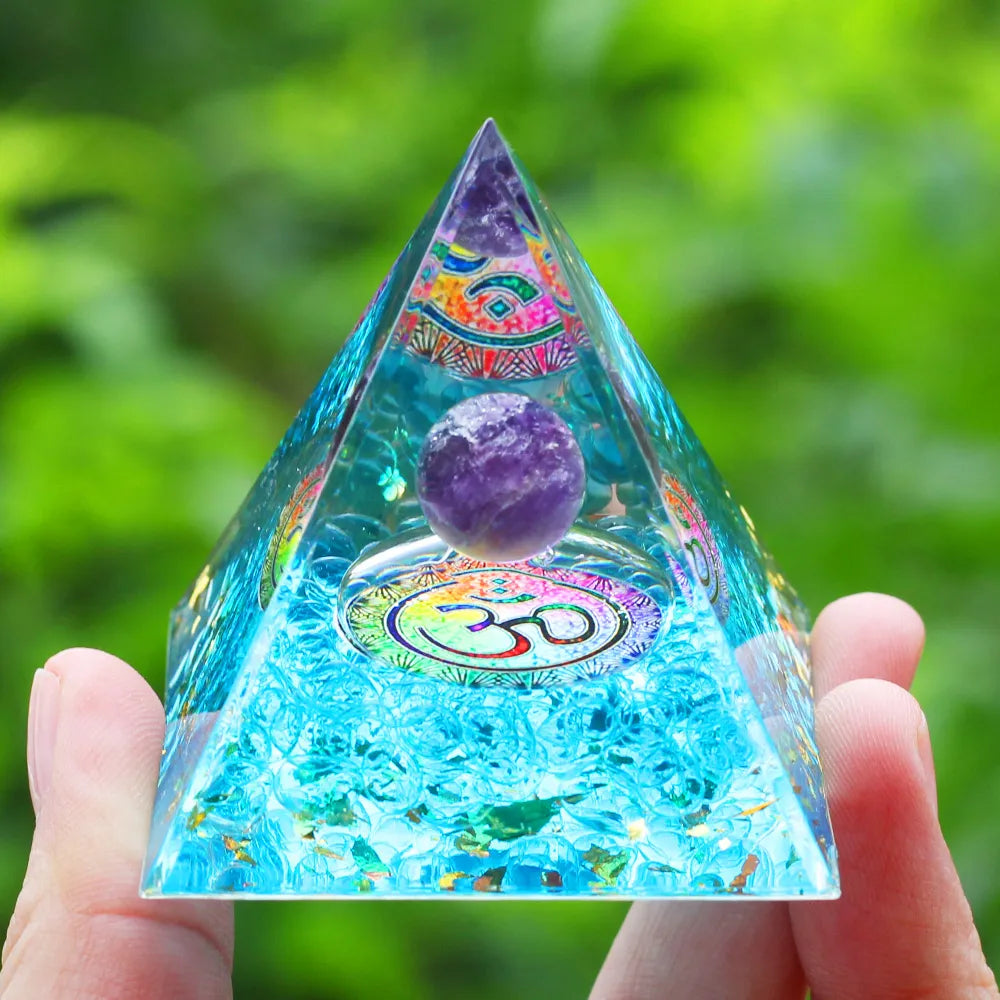 Crystals Stone Pyramid Energy Generator