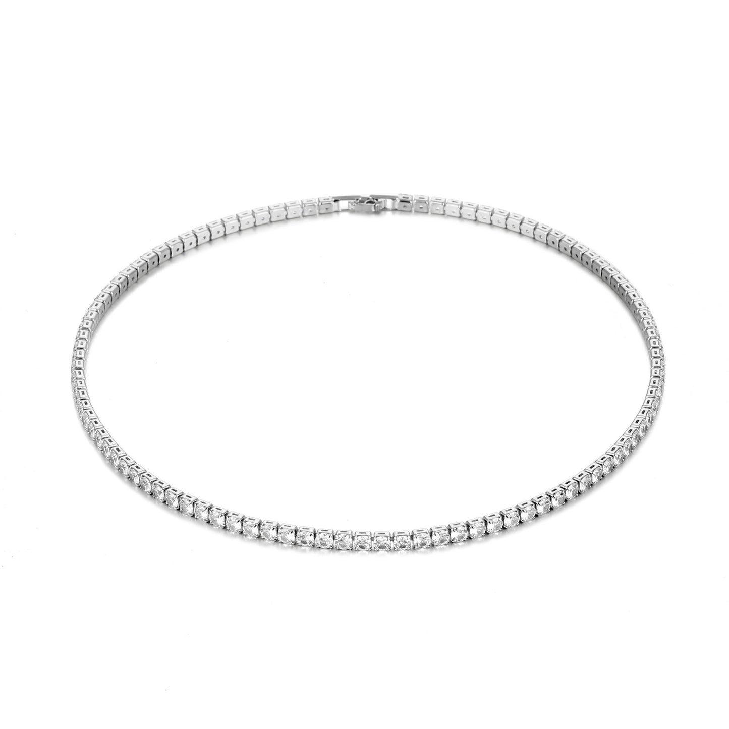 Unisex Tennis Chain Necklace with Dazzling Zircon Stones