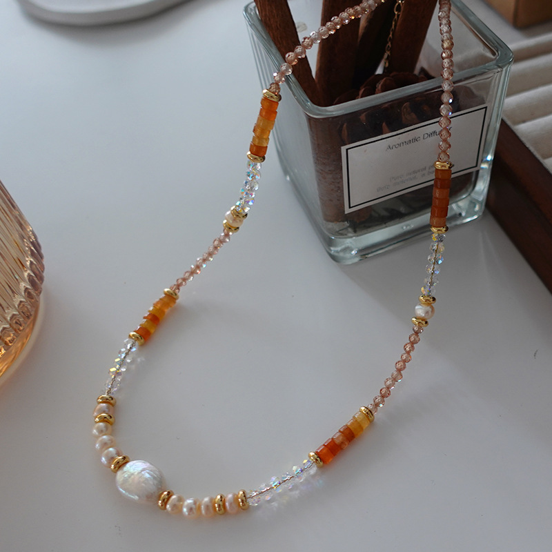 Natural Stone Pearl Necklace