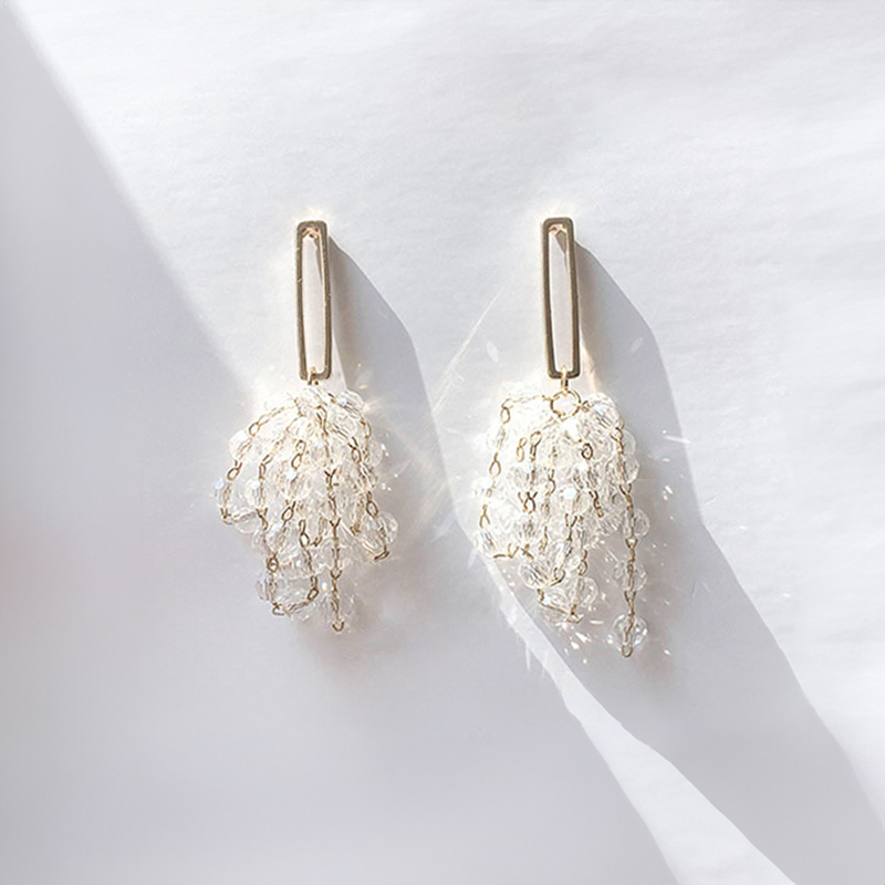 Crystal Earrings - Tassel Grape Earring