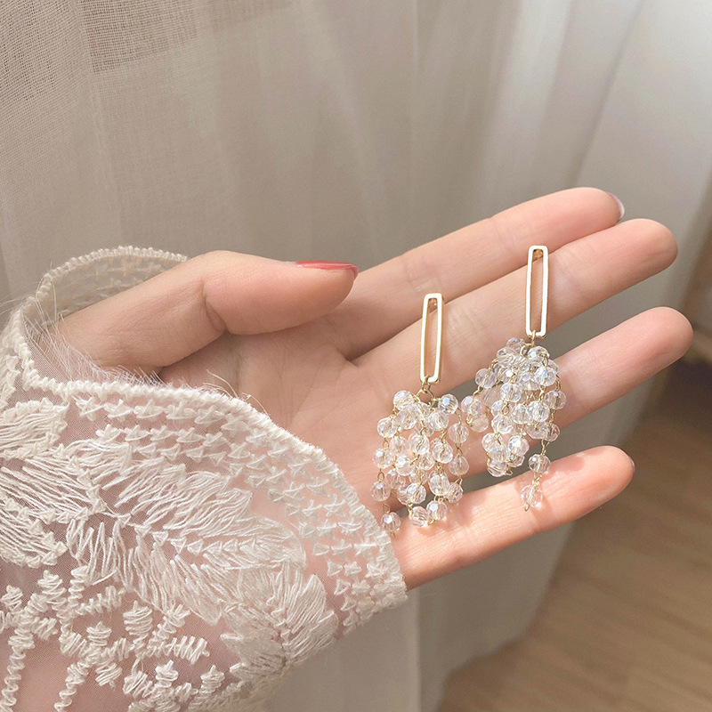 Crystal Earrings - Tassel Grape Earring