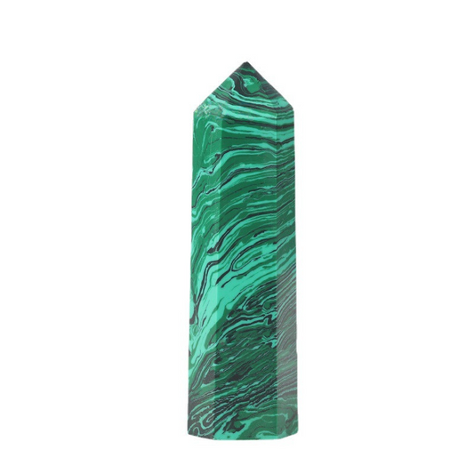 Column Green Striped Crystal Hexagon Prism