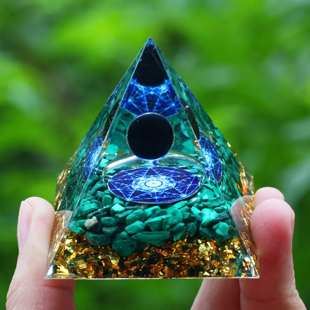 Crystals Stone Pyramid Energy Generator