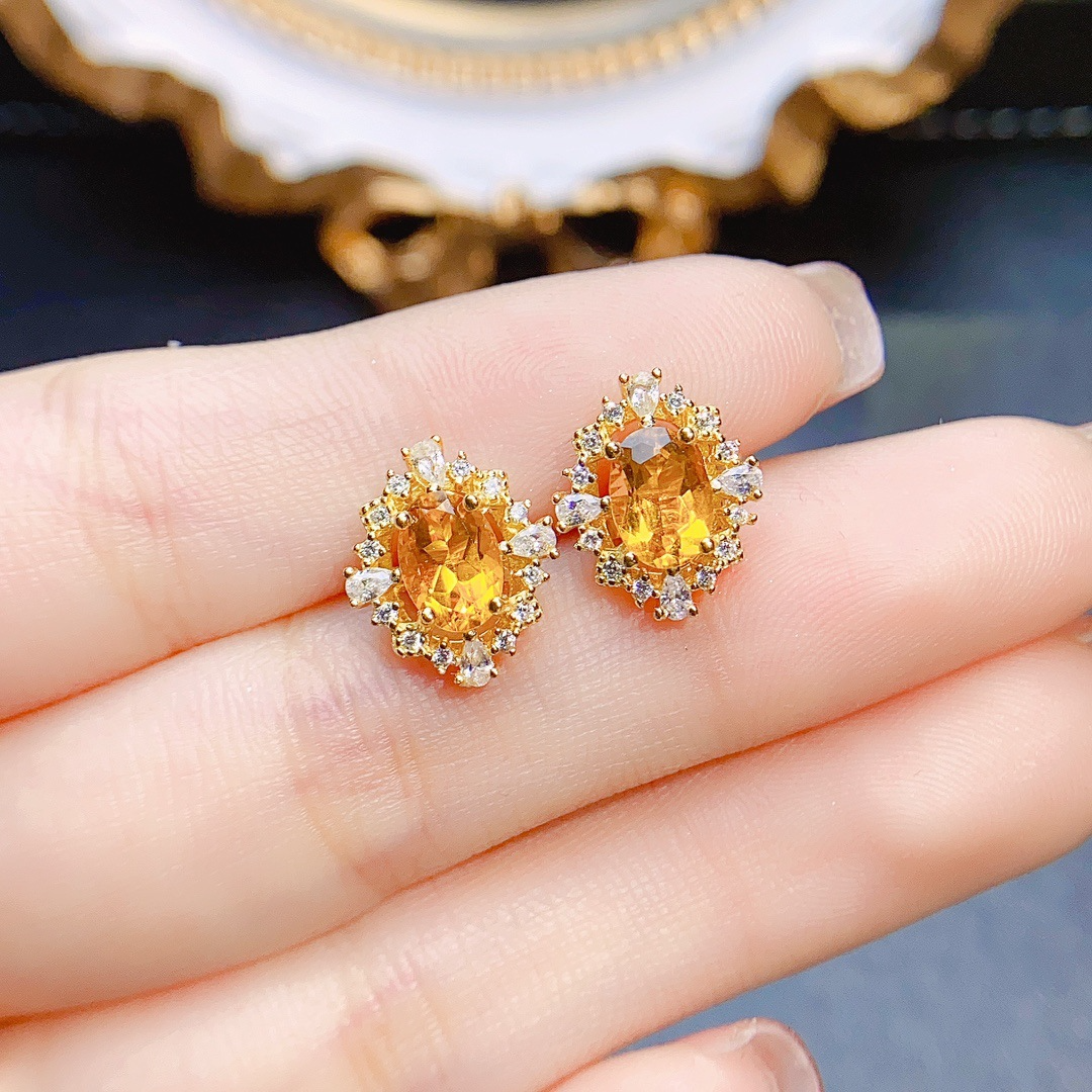 Natural Citrine Earrings