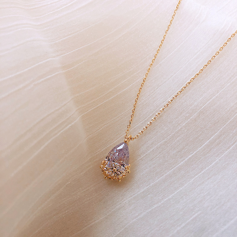 Crystal Water Drop Necklace Women