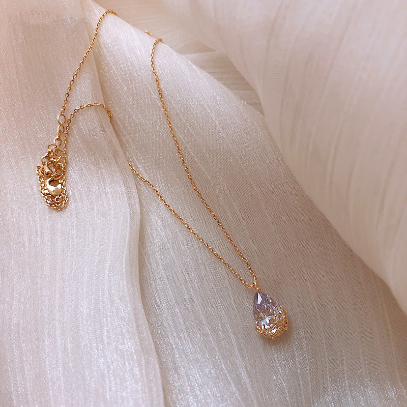 Crystal Water Drop Necklace Women