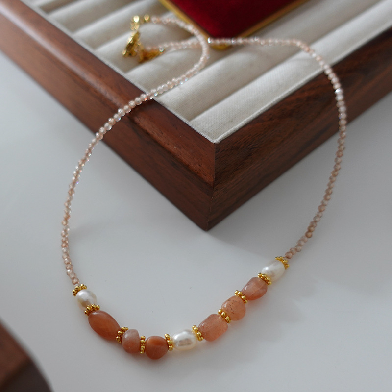 Natural Stone Pearl Necklace