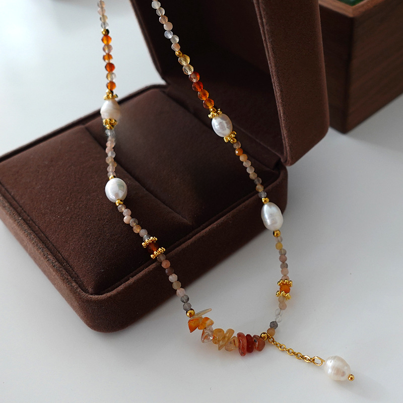 Natural Stone Pearl Necklace