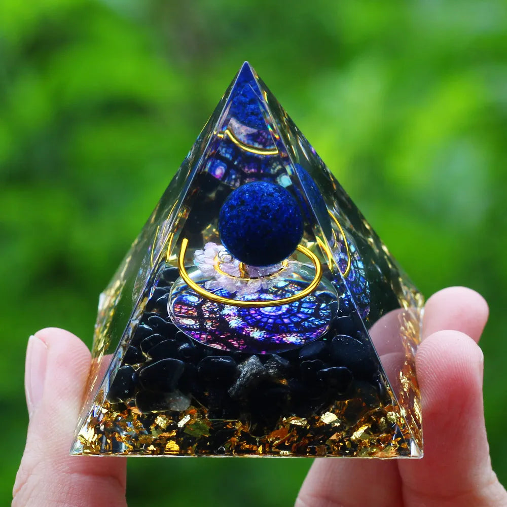 Crystals Stone Pyramid Energy Generator