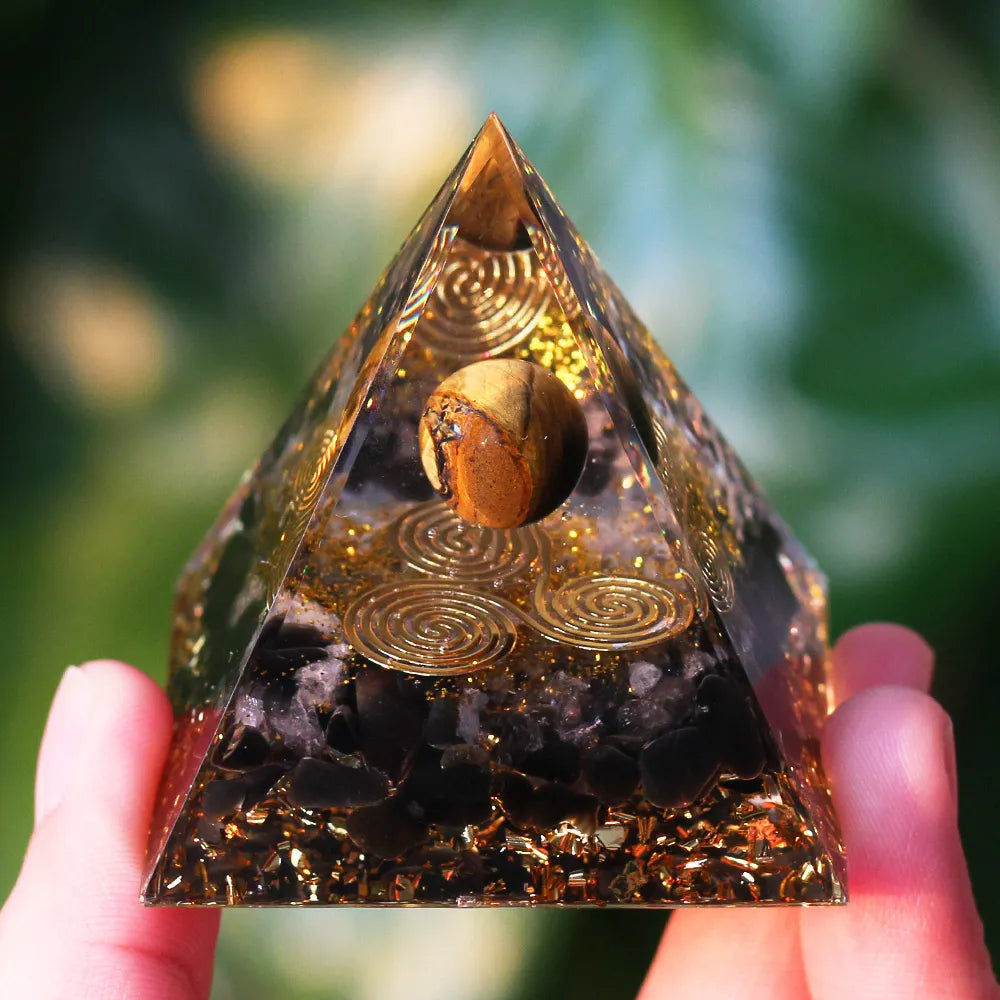 Crystals Stone Pyramid Energy Generator