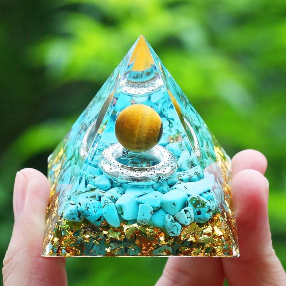 Crystals Stone Pyramid Energy Generator