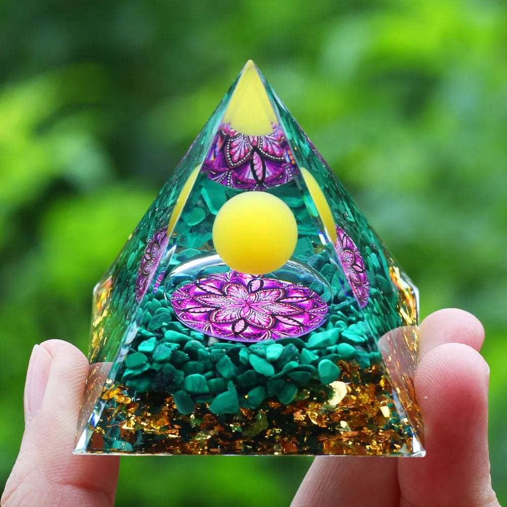 Crystals Stone Pyramid Energy Generator